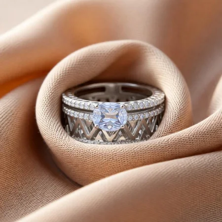 Chevron Eternity Silver Ring