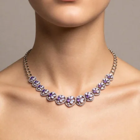Royal Amethyst Heart Necklace