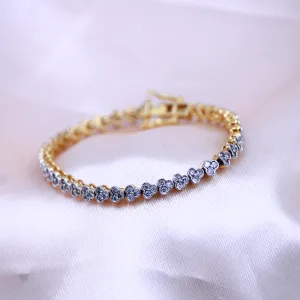 Heart Accent CZ Silver Bracelet