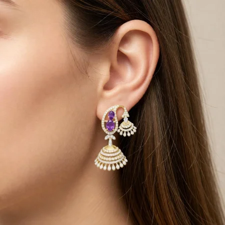 Amethyst Jhumka Earrings