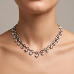 Interlocked Halo Circle Necklace