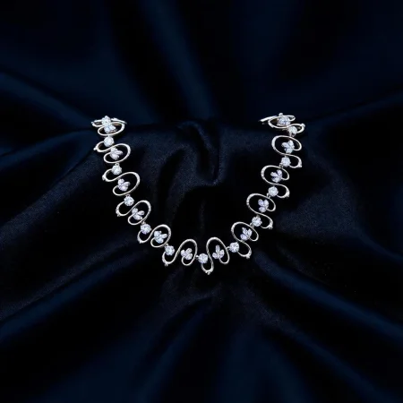 Modern Swirl CZ Necklace