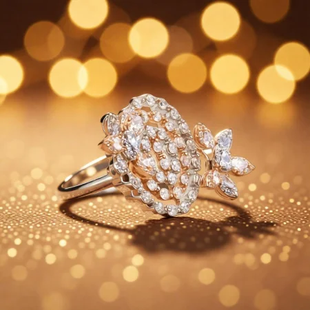 Floral Crown Silver Ring