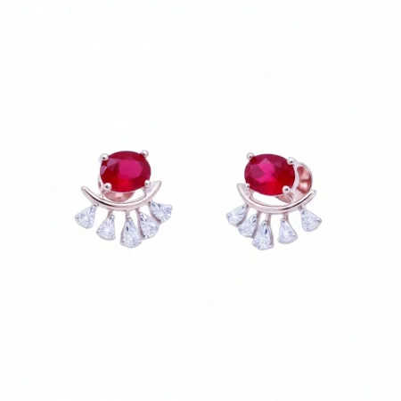 Ruby Accent Stud Earrings