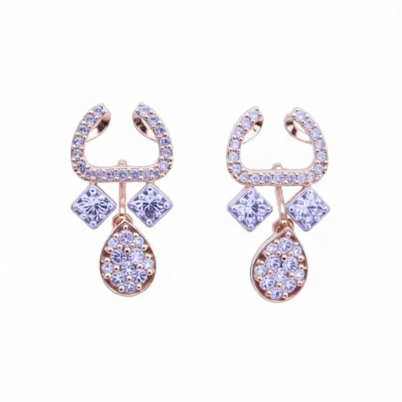 Crescent Square Drop Earrings