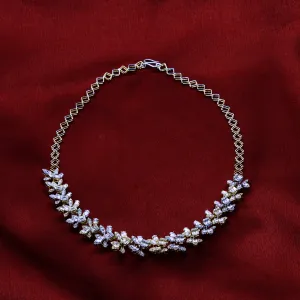 Floral Crystal Link Necklace