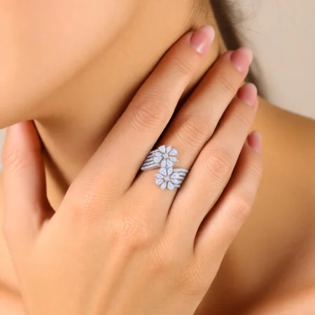 Floral Bloom Silver Ring