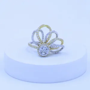 Interlaced Petal Crown Ring