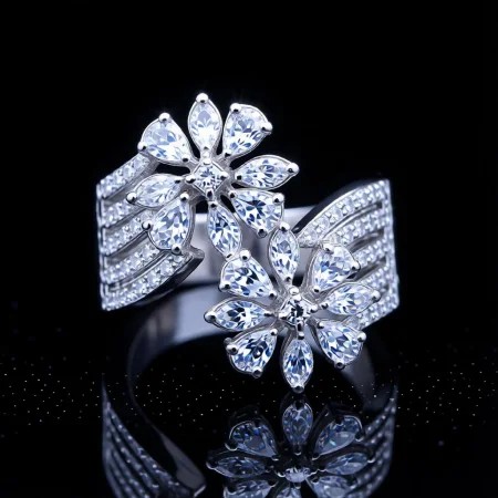 Floral Bloom Silver Ring