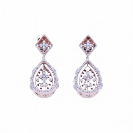 Floral Teardrop Lattice Earrings