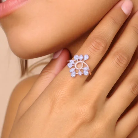 Petal Motif Silver Ring