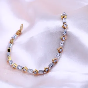 Infinity Curve CZ Silver Bracelet