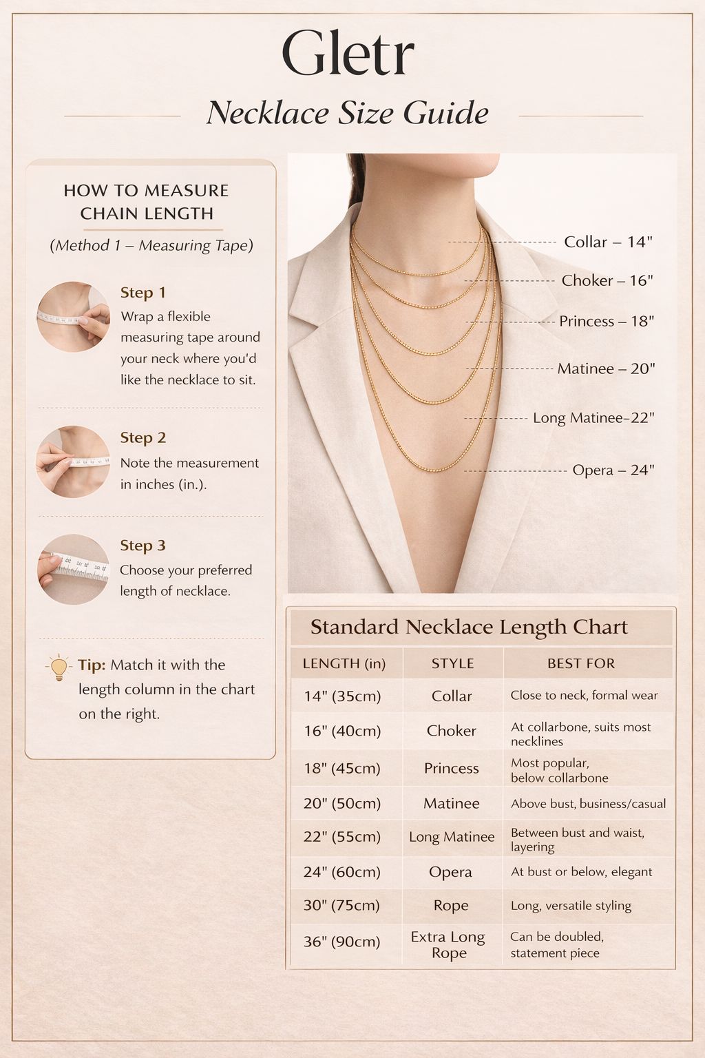 Necklace Size Guide