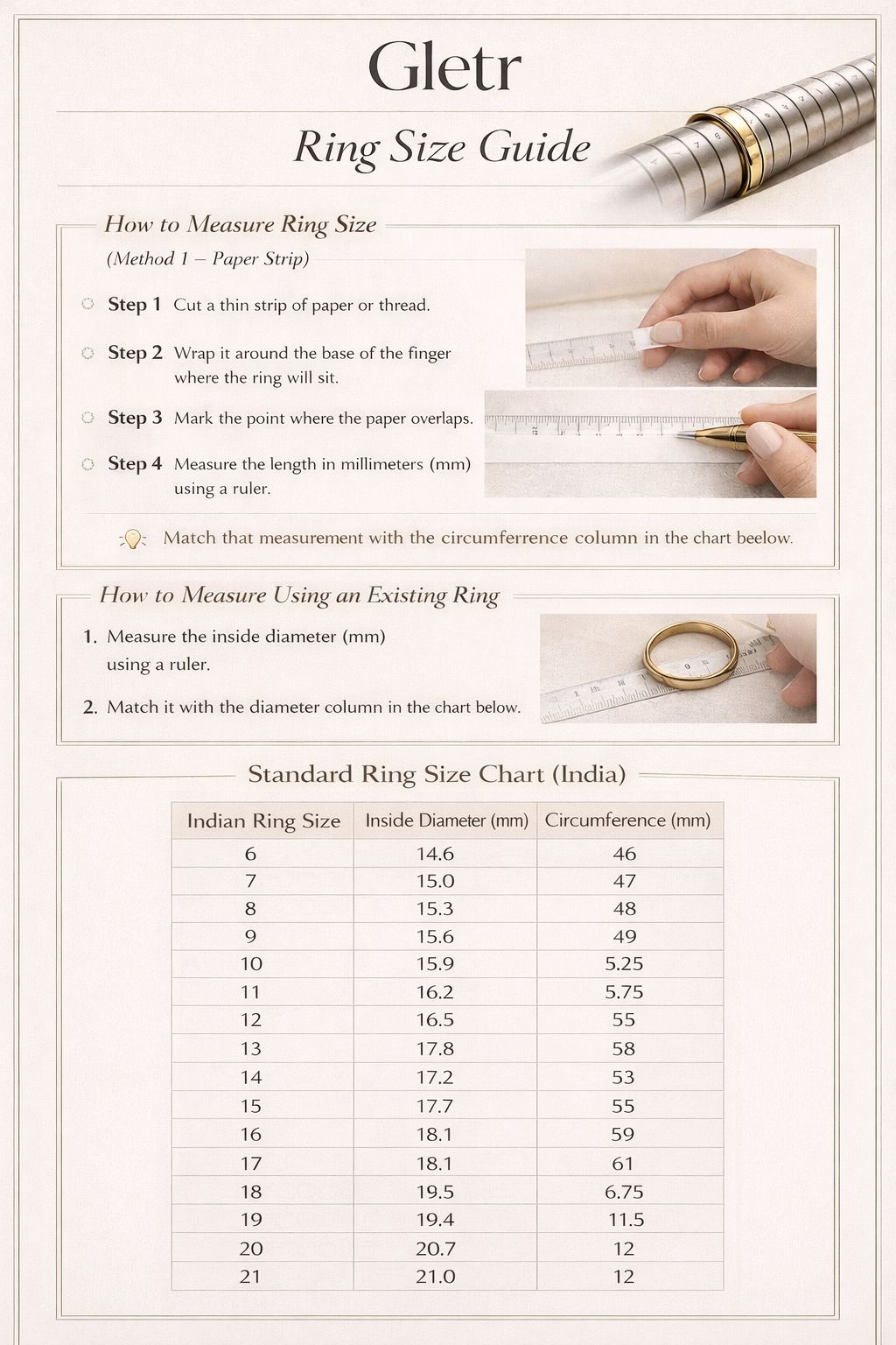 Ring Size Guide
